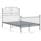 Estructura de cama sin colchón metal gris 120x200 cm