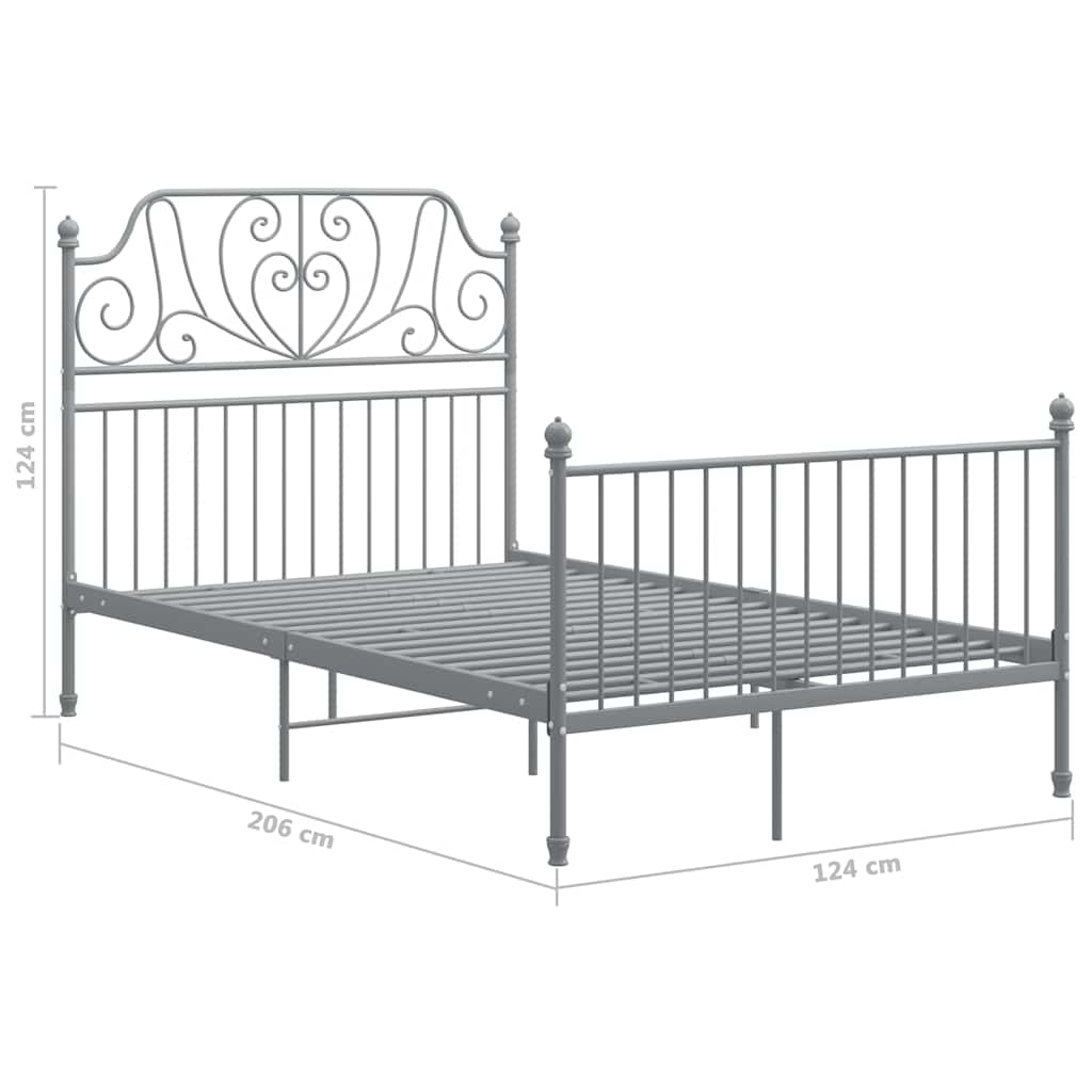 Estructura de cama sin colchón metal gris 120x200 cm
