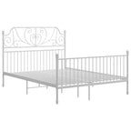 Estructura cama con cabecero sin colchón metal blanco 140x200cm