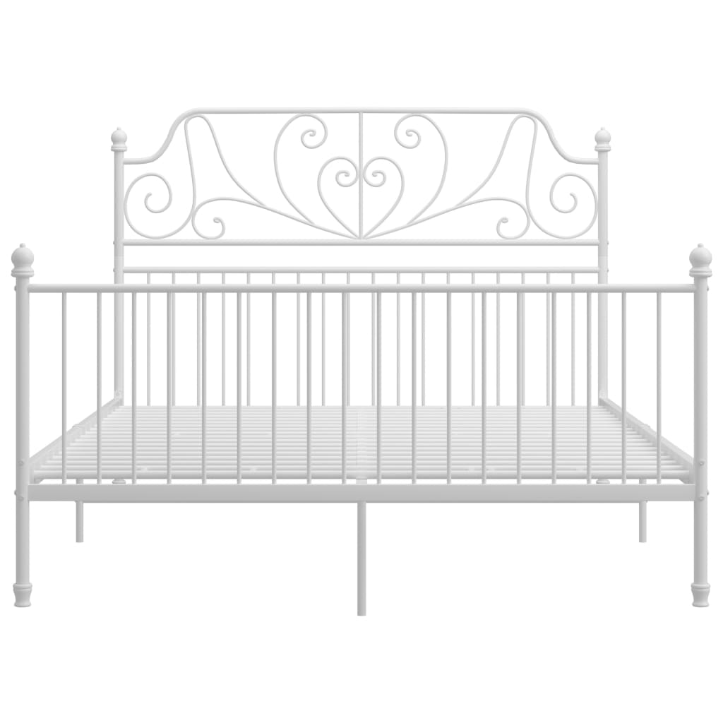 Estructura cama con cabecero sin colchón metal blanco 140x200cm