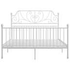 Estructura cama con cabecero sin colchón metal blanco 140x200cm