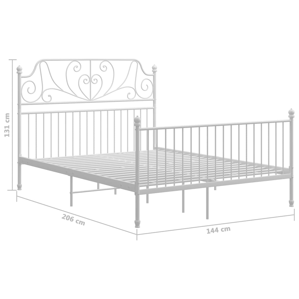 Estructura cama con cabecero sin colchón metal blanco 140x200cm