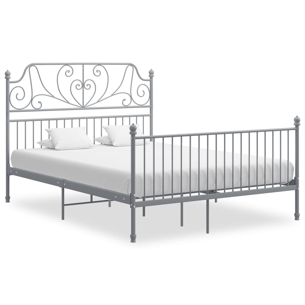 Estructura de cama sin colchón metal gris 120x200 cm