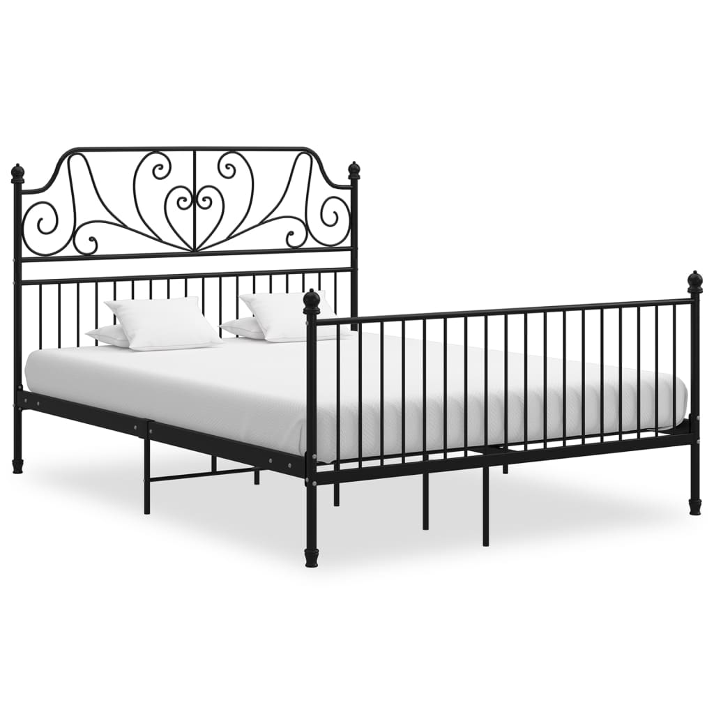 Estructura de cama sin colchón metal negro 120x200 cm