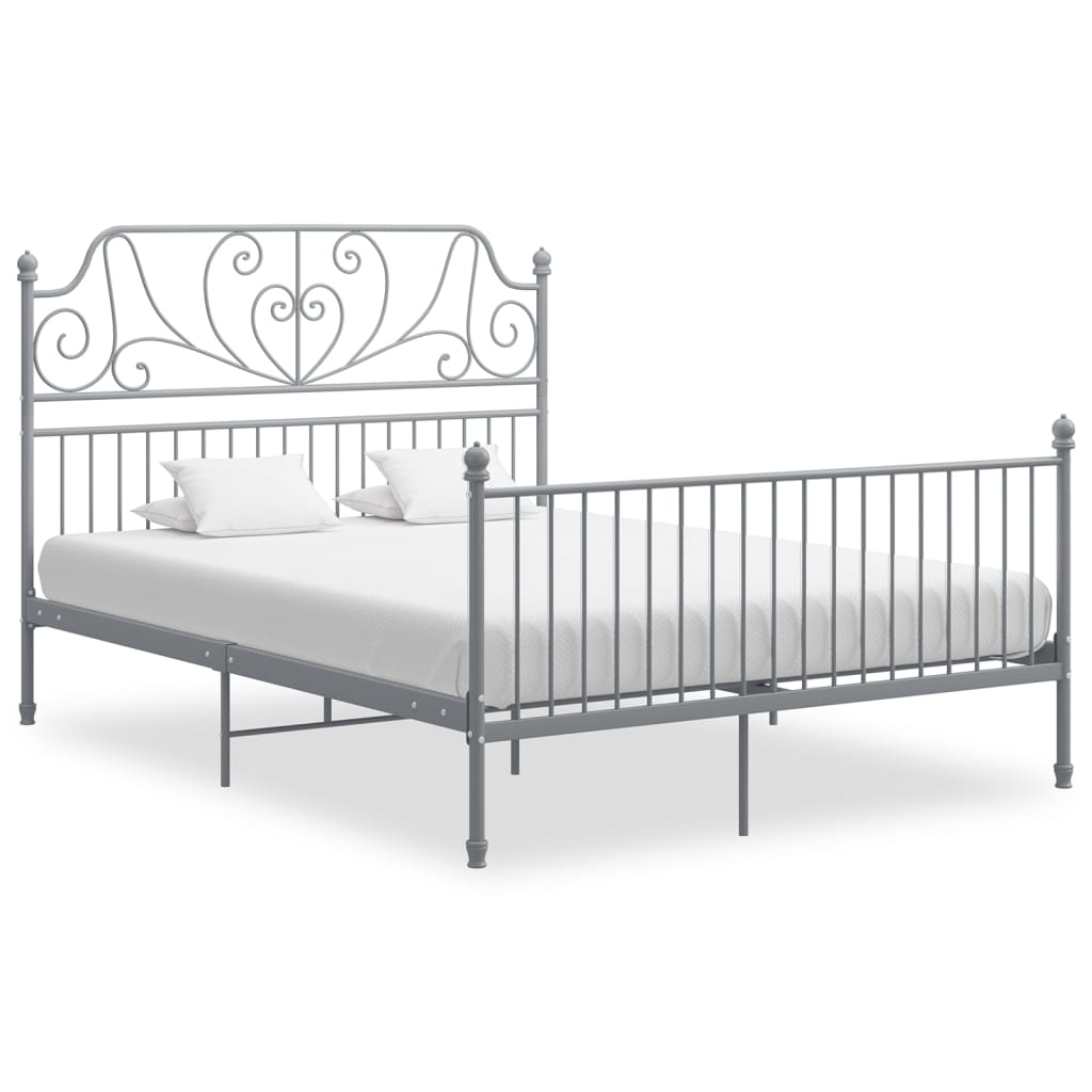 Estructura de cama sin colchón metal gris 120x200 cm