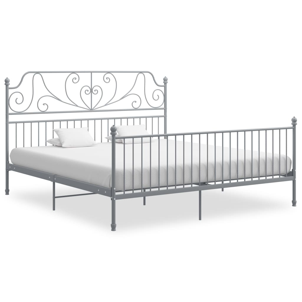 Estructura de cama sin colchón metal gris 120x200 cm