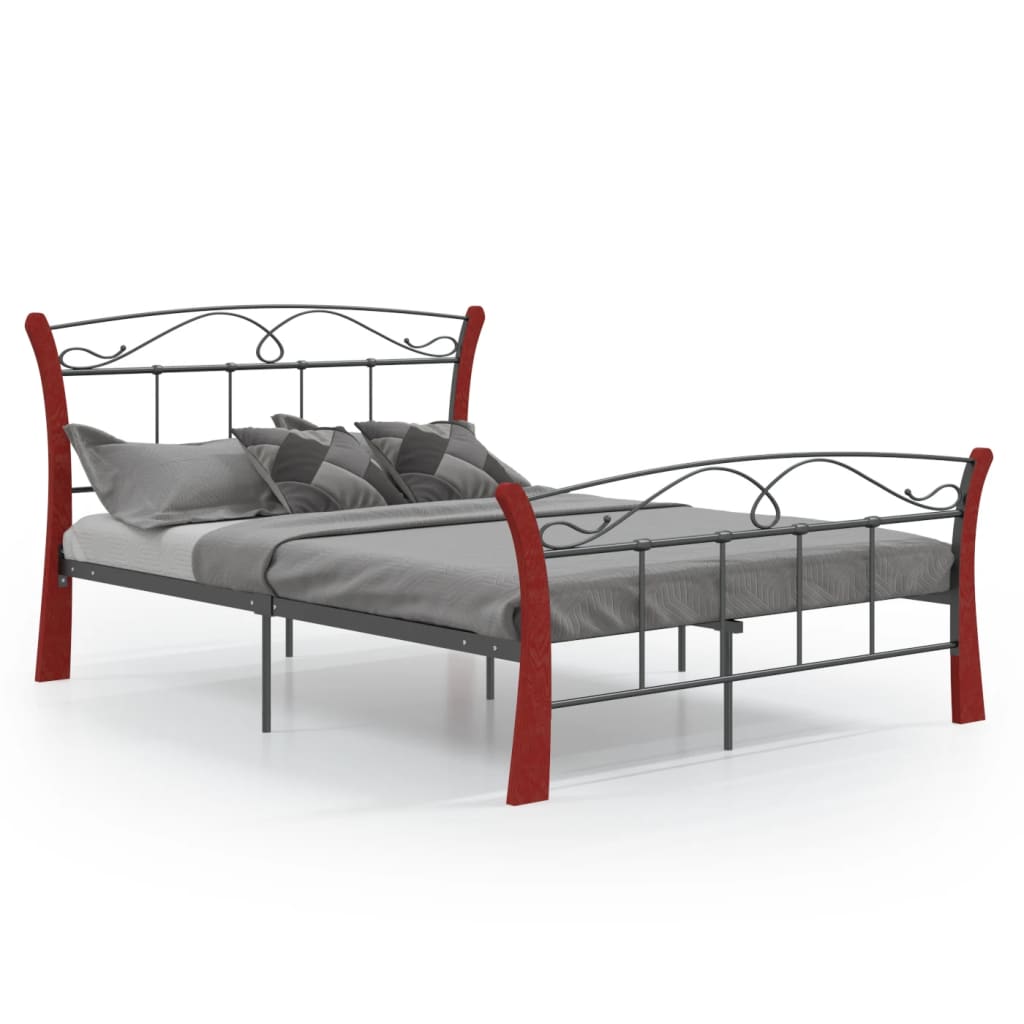 Estructura de cama sin colchón metal negro 120x200 cm