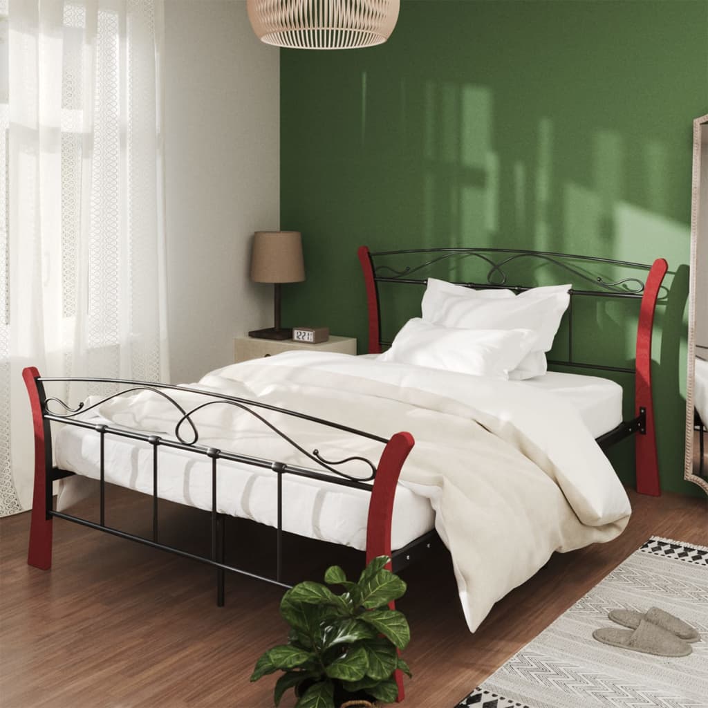 Estructura de cama sin colchón metal negro 120x200 cm