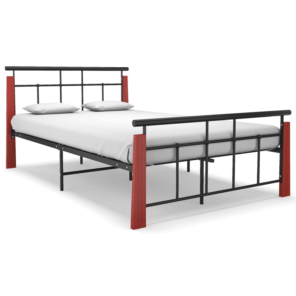 Estructura de cama sin colchón metal gris 90x200 cm
