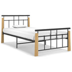 Estructura de cama sin colchón metal gris 90x200 cm