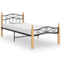 Estructura cama sin colchón metal madera roble negro 120x200 cm