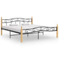 Estructura cama sin colchón metal madera roble negro 120x200 cm