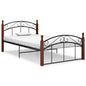 Estructura cama sin colchón metal madera roble negro 120x200 cm