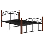 Estructura cama sin colchón metal madera roble negro 120x200 cm