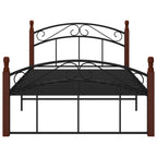 Estructura cama sin colchón metal madera roble negro 120x200 cm