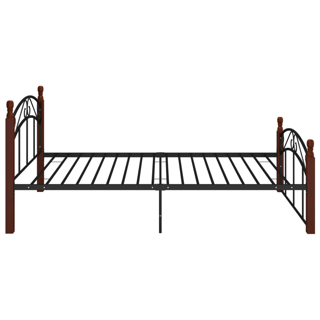 Estructura cama sin colchón metal madera roble negro 120x200 cm