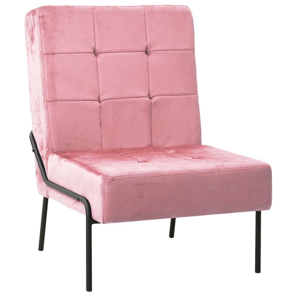Silla de relajación de terciopelo crema blanca 65x79x87 cm