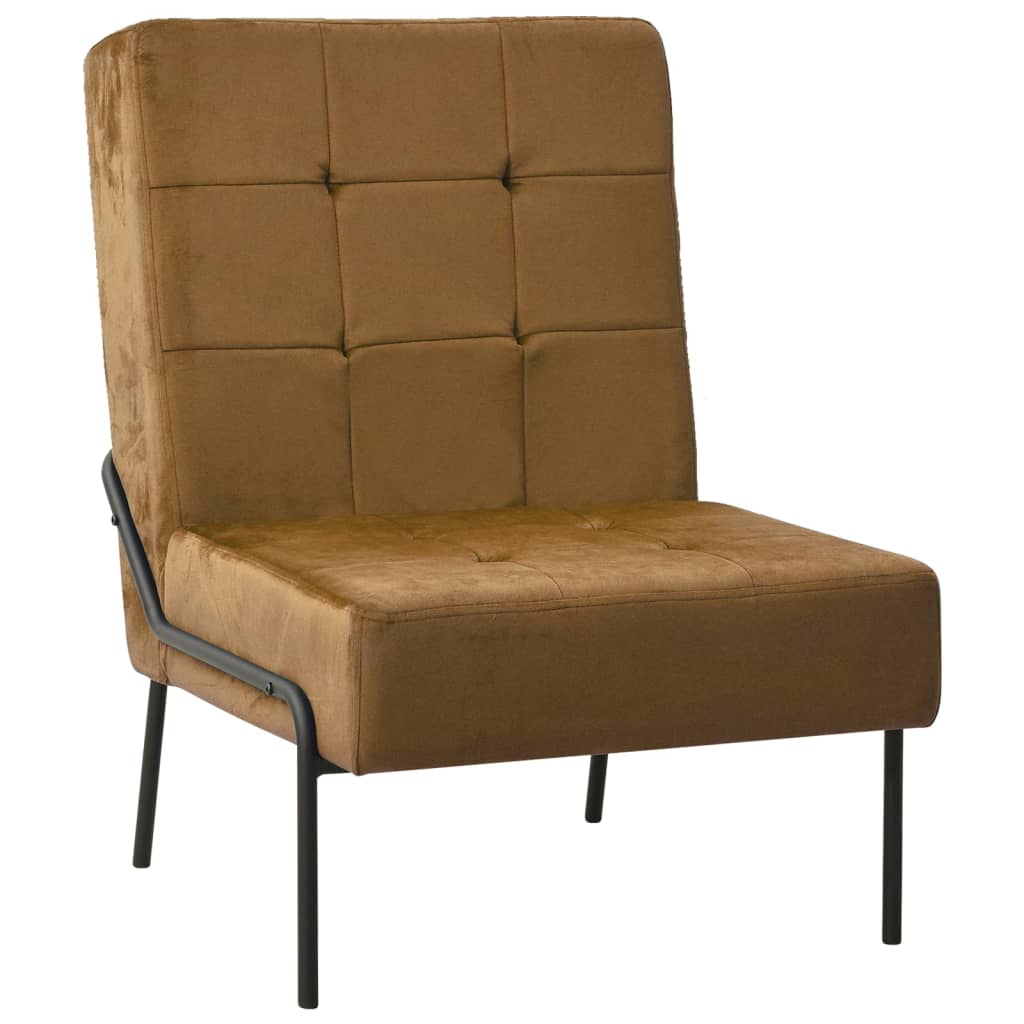Silla de relajación de terciopelo crema blanca 65x79x87 cm