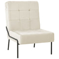 Silla de relajación de terciopelo crema blanca 65x79x87 cm