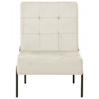Silla de relajación de terciopelo crema blanca 65x79x87 cm