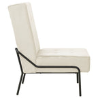 Silla de relajación de terciopelo crema blanca 65x79x87 cm