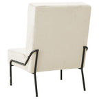 Silla de relajación de terciopelo crema blanca 65x79x87 cm