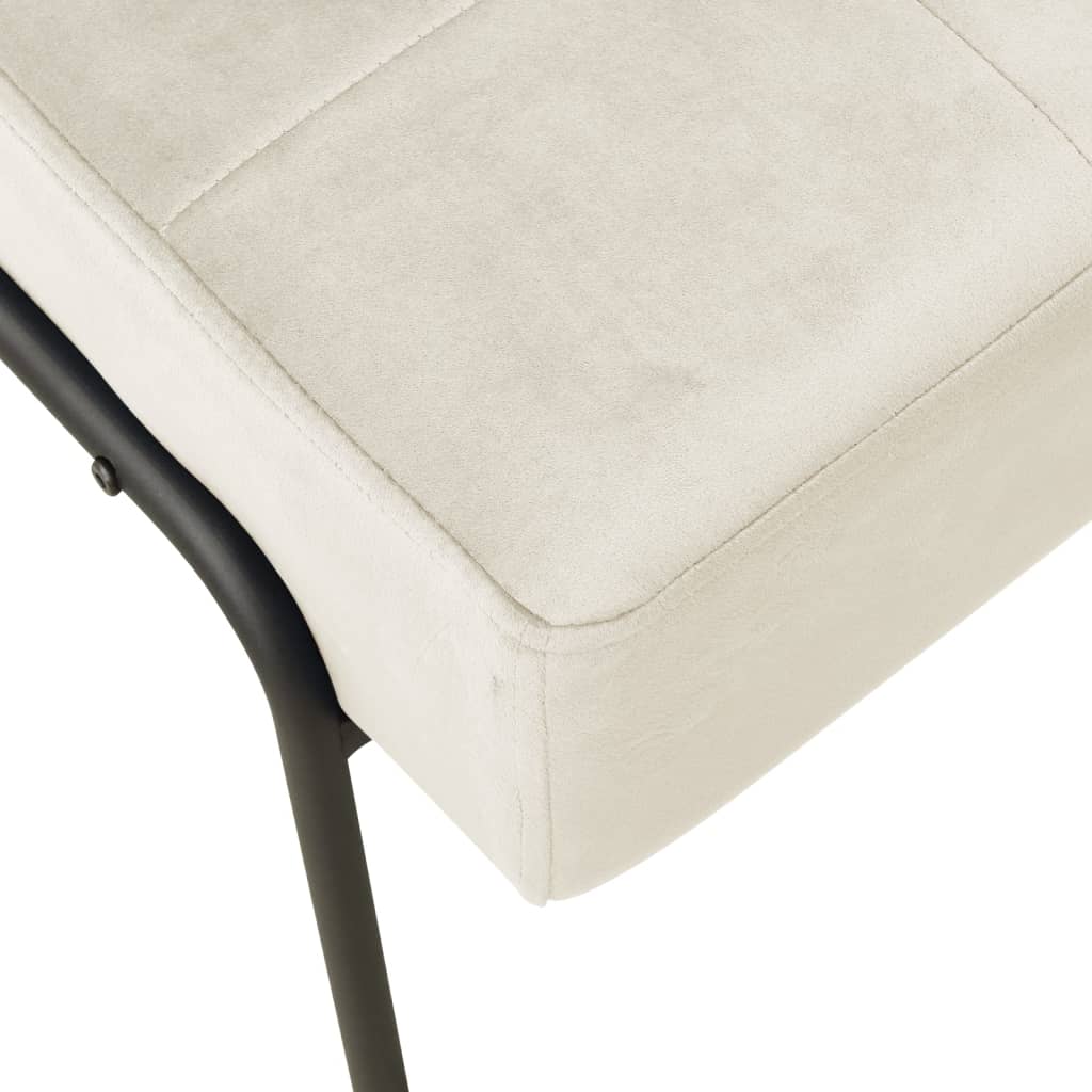 Silla de relajación de terciopelo crema blanca 65x79x87 cm