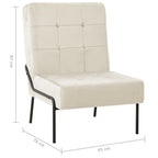 Silla de relajación de terciopelo crema blanca 65x79x87 cm