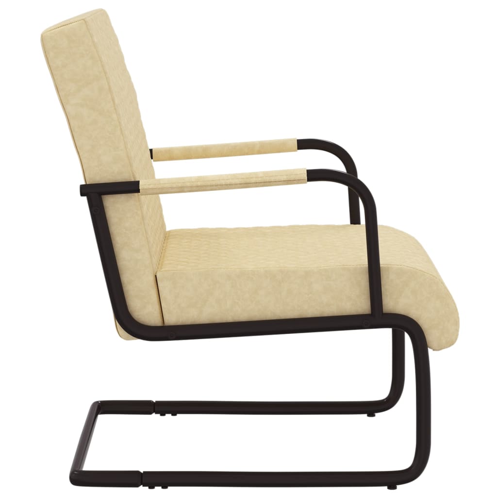 Silla voladiza cuero sintético crema