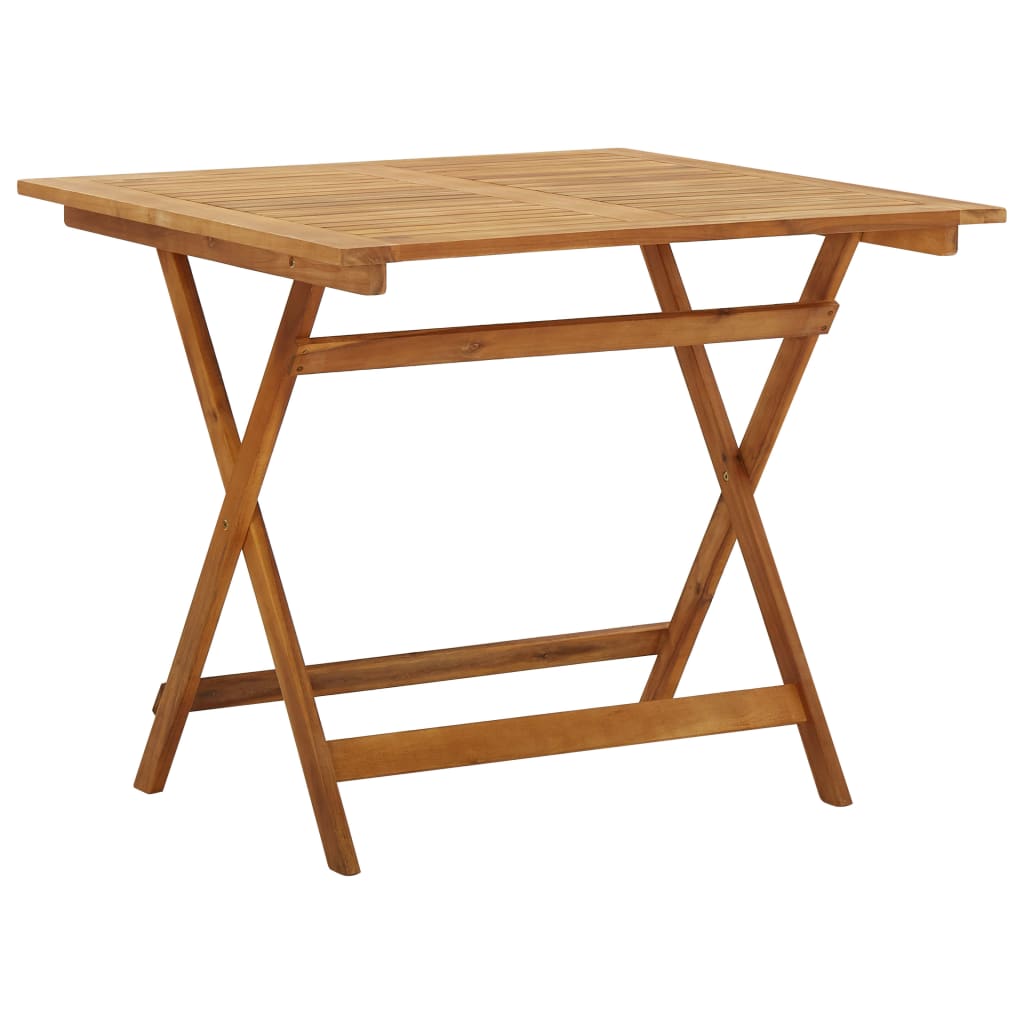 Mesa de comedor plegable para jardín madera de teca 90x60x75 cm