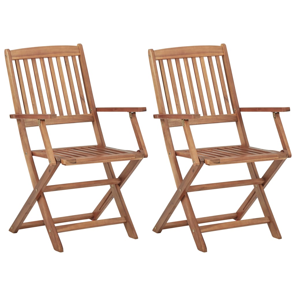 Sillas de exterior plegables 6 uds madera maciza acacia