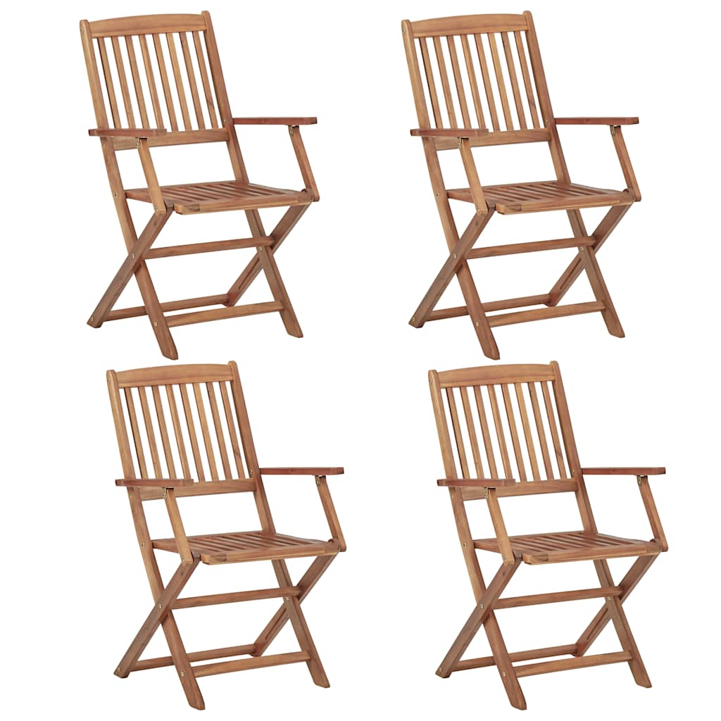 Sillas de exterior plegables 6 uds madera maciza acacia