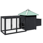 Gallinero con ponedero madera maciza abeto gris 190x72x102 cm