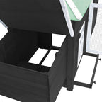 Gallinero con ponedero madera maciza abeto gris 190x72x102 cm