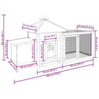 Gallinero con ponedero madera maciza abeto gris 190x72x102 cm