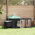 Gallinero con ponedero madera maciza abeto gris 190x72x102 cm