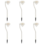 Lámparas LED solares para jardín 6 unidades 9x7,8x29,5 cm