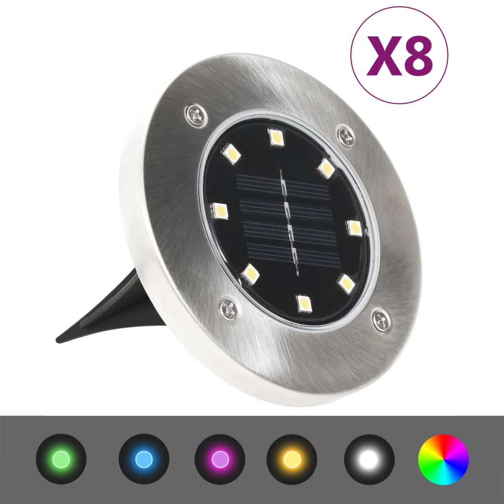 Lámparas solares de suelo 12 unidades luces LED blanco