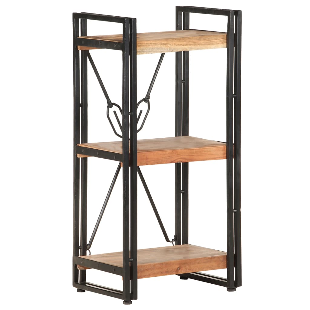 Estantería de 3 niveles de madera maciza de acacia 40x30x80 cm