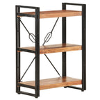 Estantería de 3 niveles de madera maciza de acacia 40x30x80 cm