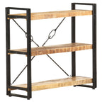 Estantería de 3 niveles de madera maciza de acacia 40x30x80 cm