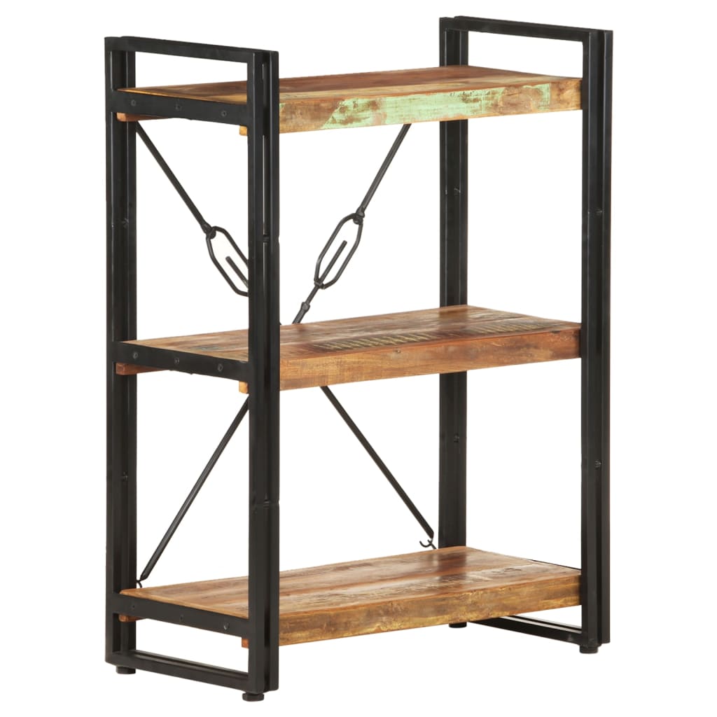 Estantería de 3 niveles de madera maciza de acacia 40x30x80 cm