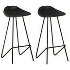 Taburetes de barra de cocina 2 uds cuero auténtico marrón