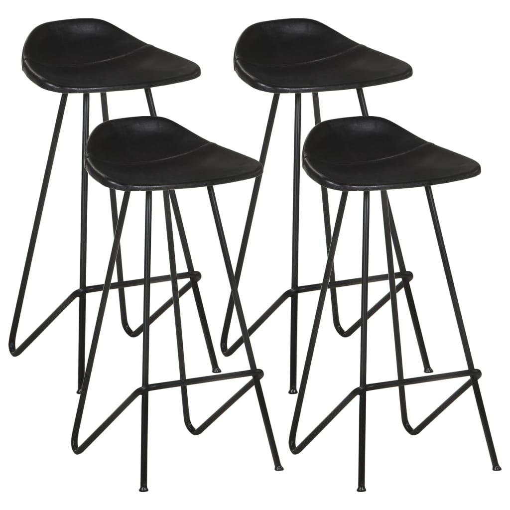 Taburetes de barra de cocina 2 uds cuero auténtico marrón