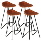 Taburetes de barra de cocina 2 uds cuero auténtico marrón