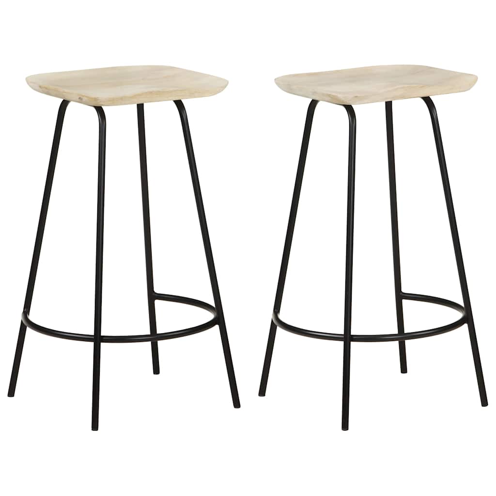 Taburetes de cocina 2 unidades madera maciza de acacia