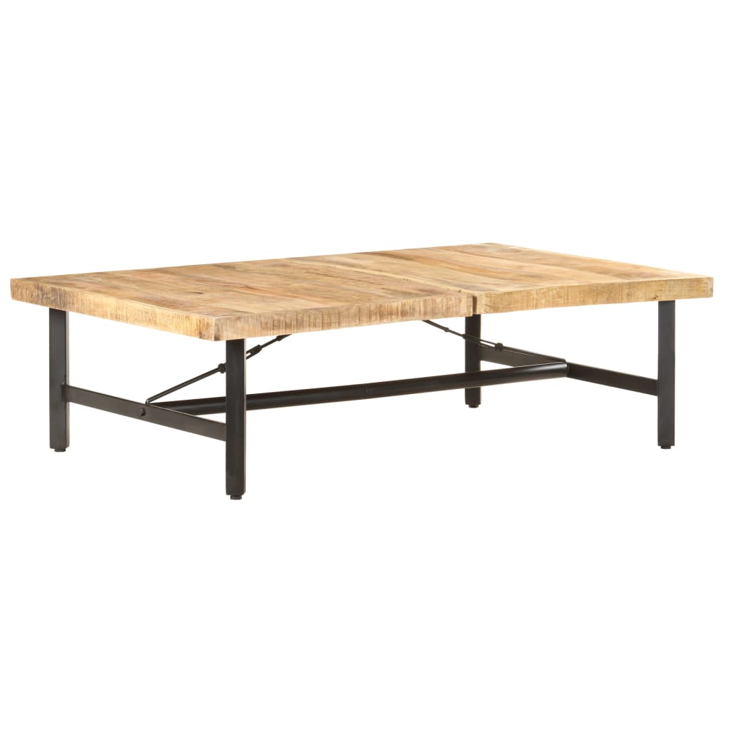 Mesa de centro de madera maciza de mango 142x90x42 cm