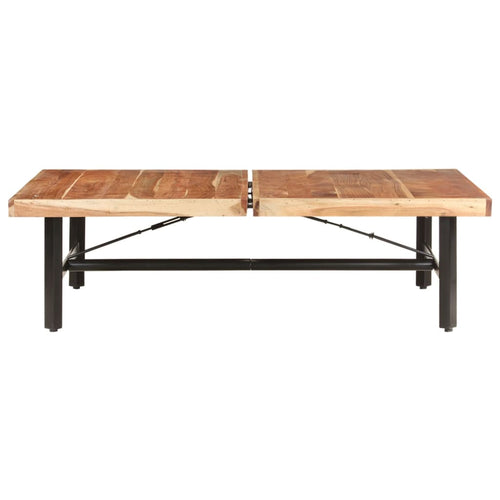 Solid acacia wood coffee table 142x90x42 cm