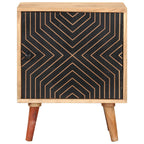 Mesita de noche de madera maciza de acacia 40x30x50 cm