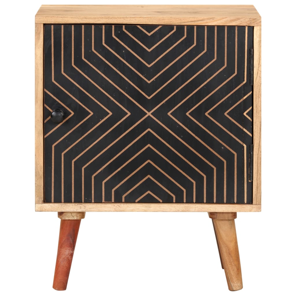 Mesita de noche de madera maciza de acacia 40x30x50 cm